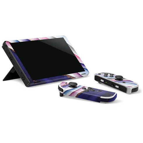 Violet Watercolor Geode Nintendo Switch OLED (2021) Skin